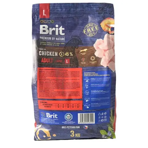 Brit Premium by Nature ADULT L Chicken сухий корм для дорослих собак великих порід (25-45 кг) 3кг - з куркою