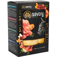 Savory Sterilised влажный корм для стерилизованных кошек 85 г - с индейкой и морковью в желе (2700000040522) 