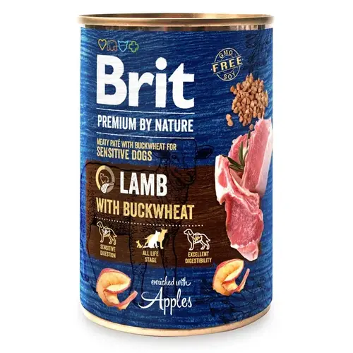 Brit Premium by Nature Lamb with Buckwheat ВОЛОГИЙ КОРМ Premium собаки (з ягням та гречкою) 800 г