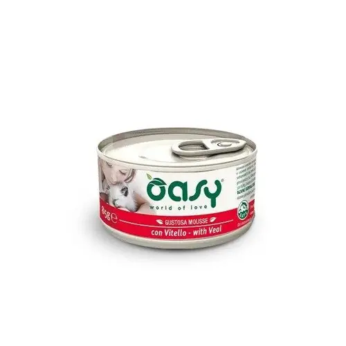 Oasy Cat вологий корм для котів 85 г - з телятиною (8053017342832)