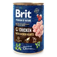 Brit Premium by Nature All Breeds Chiken with Chiken Heartsвологий корм для собак 400 г - з куркою та курячими сердечками (8595602561780) 