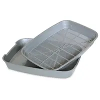 Туалет для кошек с сеткой Природа 36.5x27.5x5.5см зеленый (4820157404430)  - фото 1