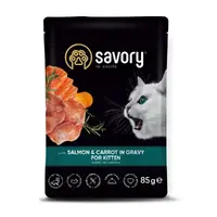 Savory For Kitten ВОЛОГИЙ КОРМ Холістік кошенята (з лососем та морквою) 85 г 