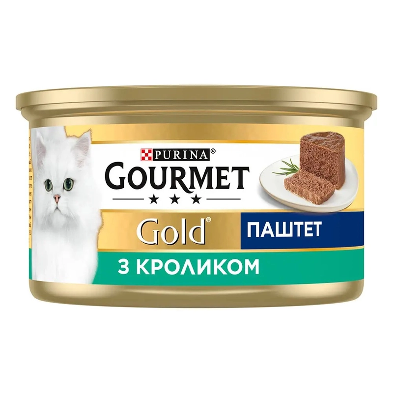Gourmet Gold ВОЛОГИЙ КОРМ Преміум коти (паштет з кроликом) 85 г  - фото 1
