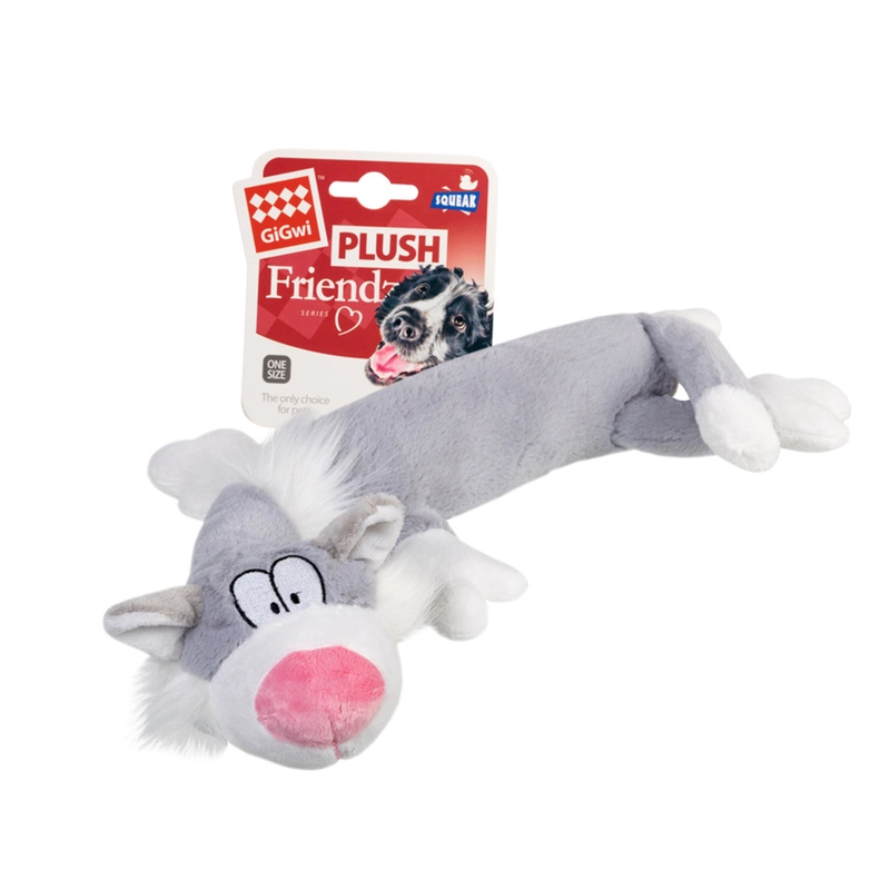 Игрушка для собак GiGwi Plush Кот с пищалкой плюшевая 63 см (4823089352275) 