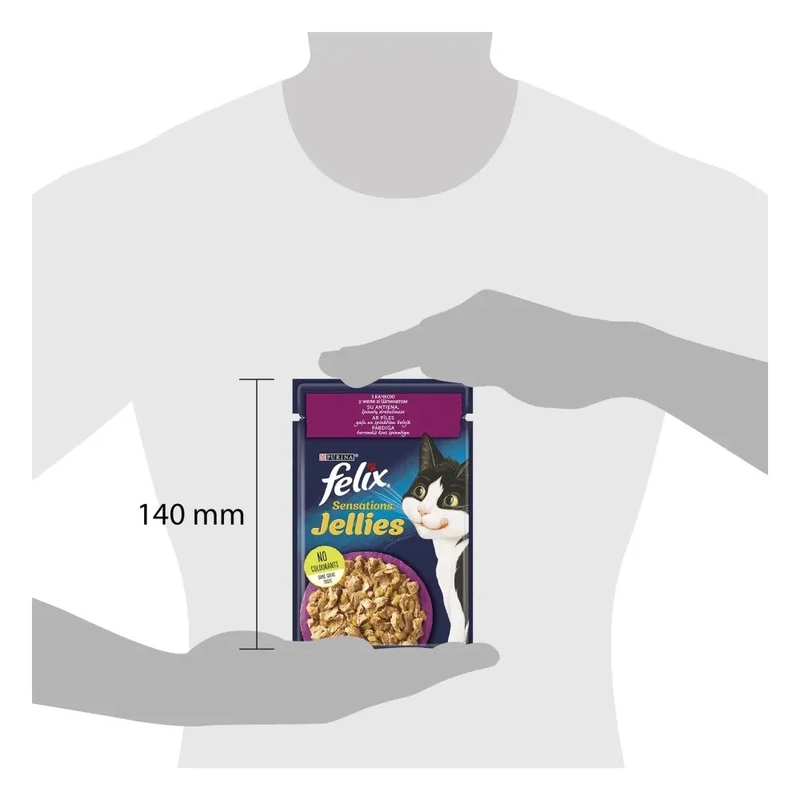 Felix Sensations Jellies ВОЛОГИЙ КОРМ Економ коти (з качкою та шпинатом) 85 г  - фото 3