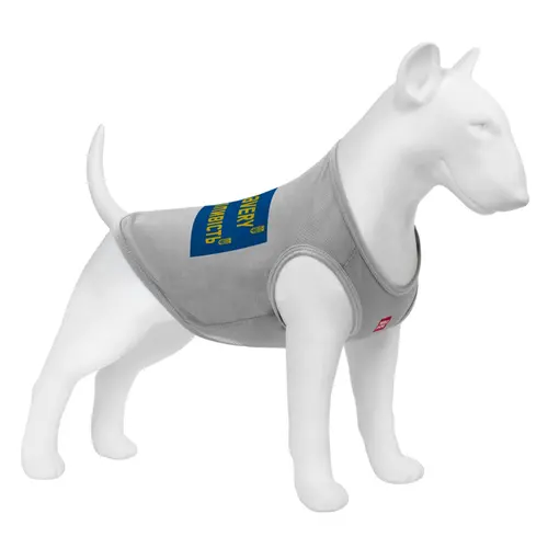 WAUDOG Clothes майка в сітку для собак L - з малюнком Сміливість, сіра (4823089349213)