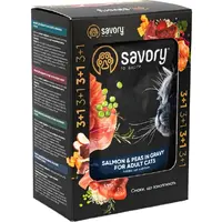 Savory 3+1 For Adult Cats ВОЛОГИЙ КОРМ Холістік коти (з лососем та горохом) 85 г 