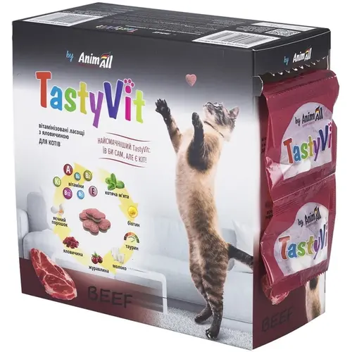 AnimAll ТastuVit ЛАСОЩІ Економ коти (з яловичиною) 1 шт