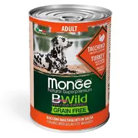 Monge Dog Wet Bwild Grain Free ADULT Turkey ВОЛОГИЙ КОРМ Супер-преміум собаки (з індичкою, гарбузом та цукіні) 400 г 