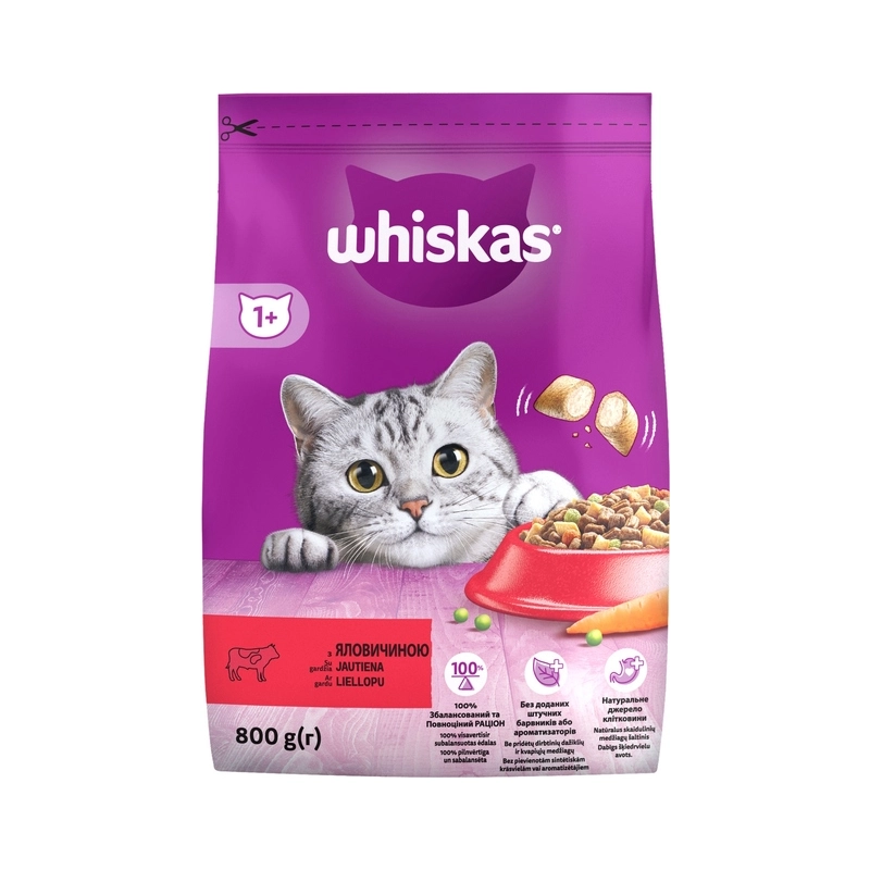 Whiskas сухий корм для котів 800 г - з яловичиною (5998749144145) 