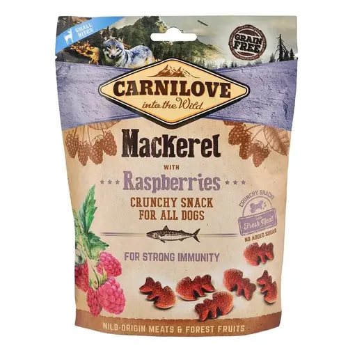 Carnilove Dog Crunchy Snack ЛАСОЩІ Холістік собаки (зі скумбрією та малиною) 200 г
