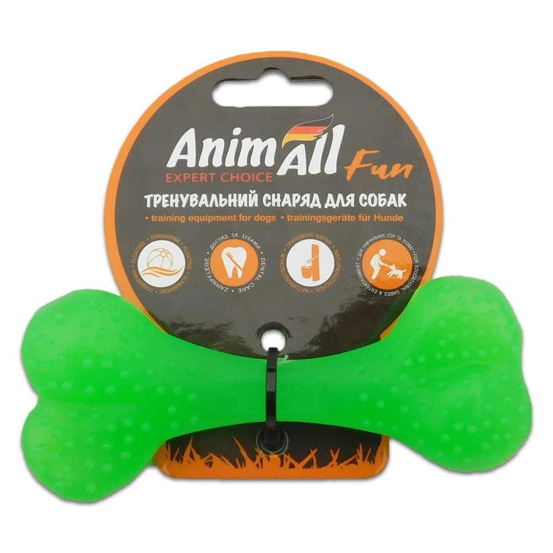 AnimAll Fun Кістка іграшка для собак 12 см - зелена (2000981167189) 