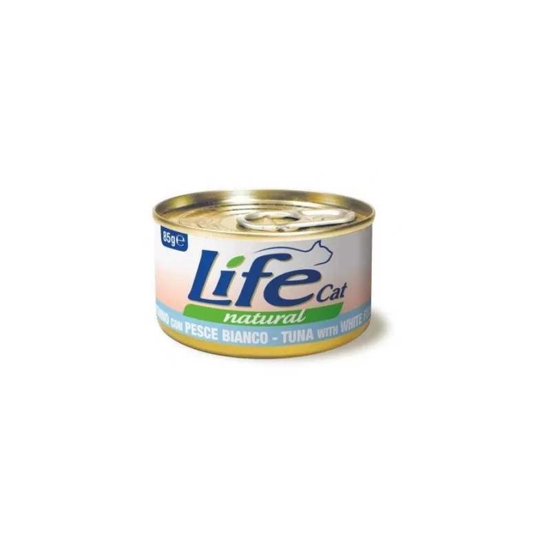 Lifecat Natural ВОЛОГИЙ КОРМ Супер-преміум коти (з тунцем та білою рибою) 85 г 