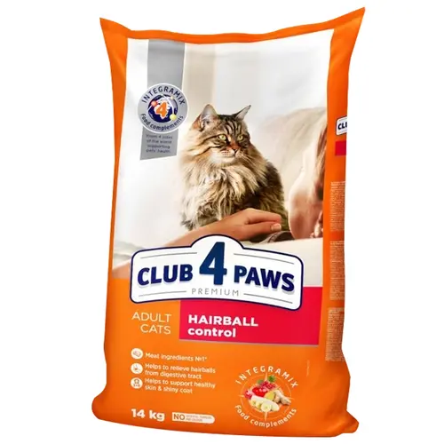 Club 4 Paws Premium сухий корм для котів для виведення шерсті 14 кг - з куркою (4820083909337)