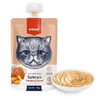 Wanpy Salmon Chicken&Carrot ВОЛОГИЙ КОРМ Premium коти (крем-пюре з лососем, куркою та морквою) 90 г 