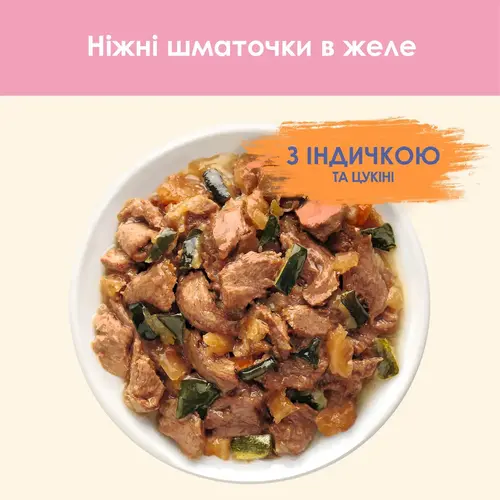 Cat Chow Kitten ВОЛОГИЙ КОРМ Економ кошенята (з індичкою та кабачками) 85 г