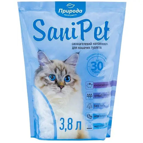 Sani Pet Природа наповнювач для котячого туалету 3.8 л - силікагелевий (4823082402663)