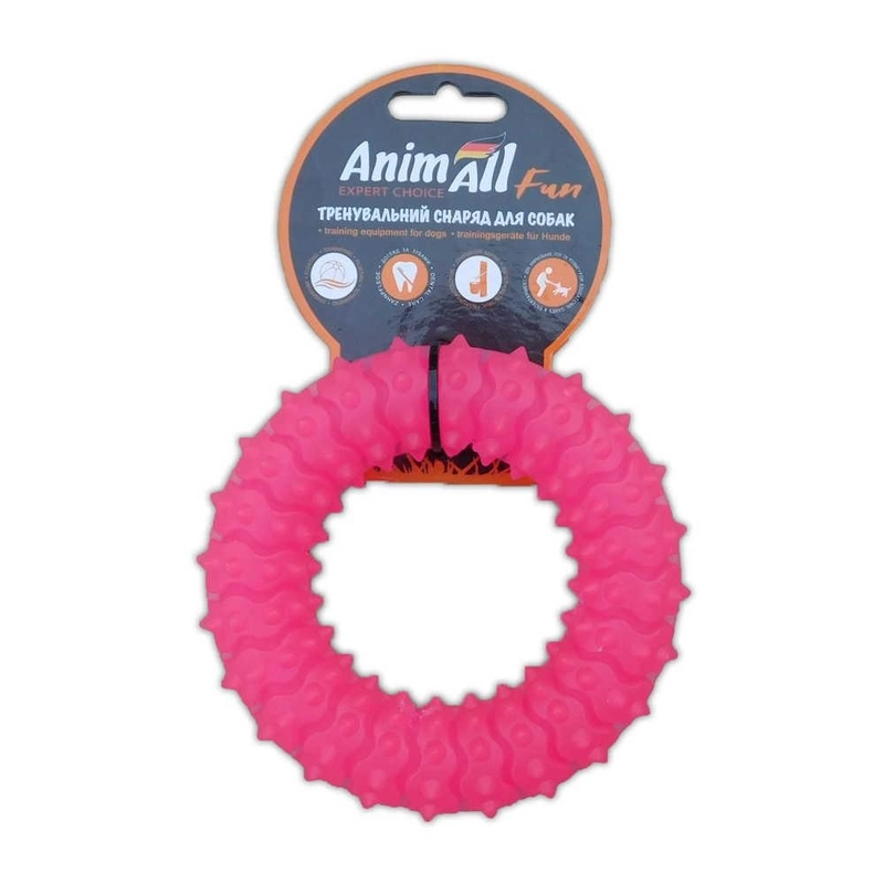 AnimAll Fun Кільце з шипами іграшка для собак 12 см - коралова (2000981167387) 