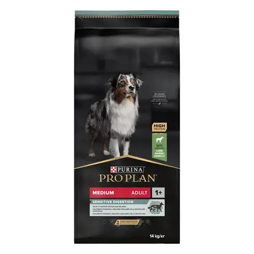 Purina Pro Plan Medium Adult Sensitive Digestion сухой корм для собак средних пород с чувствительным пищеварением 14 кг - с ягненком (7613035214774)