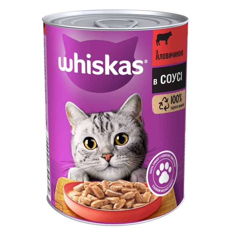 Whiskas ВОЛОГИЙ КОРМ Економ коти (з яловичиною) 400 г 