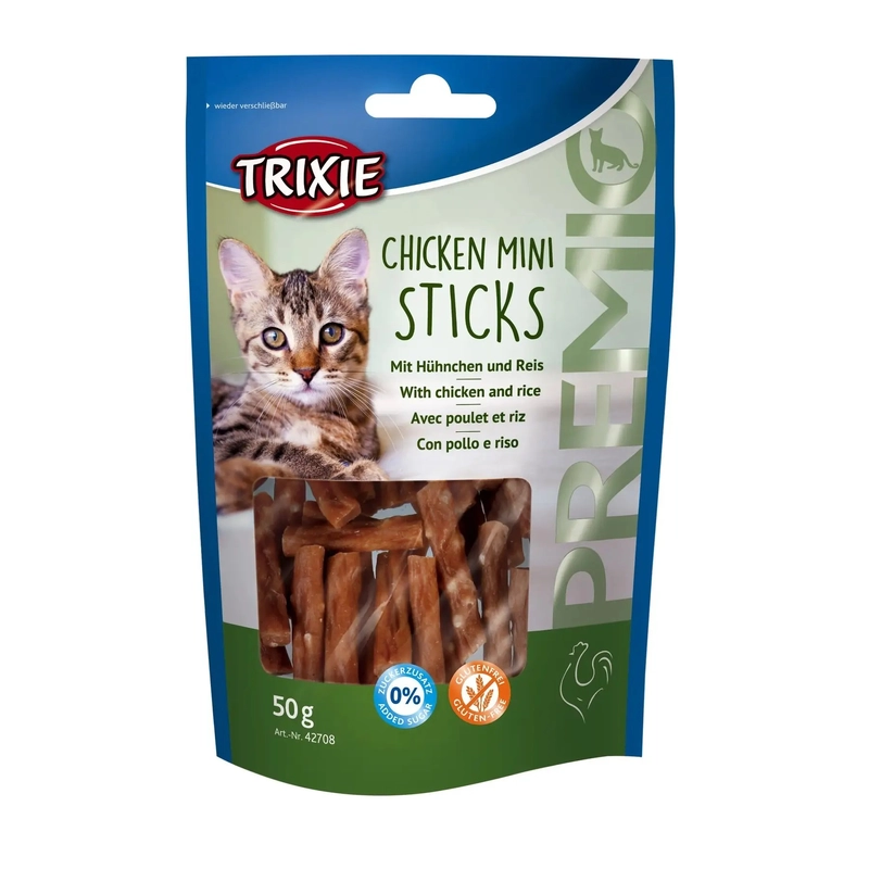 Trixie Premio Chicken Mini Sticks ЛАСОЩІ Premium коти (з куркою та рисом) 50 г 