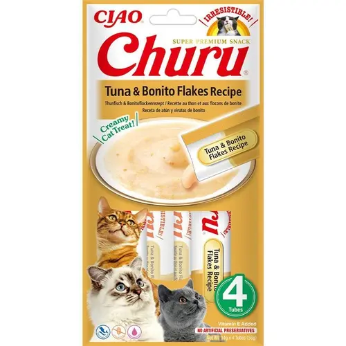 Inaba Ciao Churu ЛАСОЩІ Холістік коти (з тунцем та пластівцями боніто) 14 г