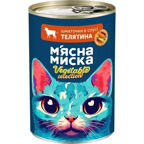 М'ясна Миска ШМАТОЧКИ В СОУСІ Економ коти (з телятиною) 415 г