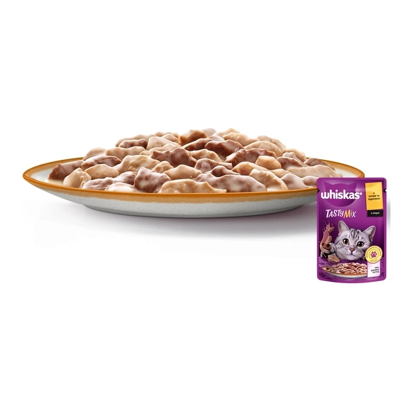 Whiskas TastyMix ВОЛОГИЙ КОРМ Преміум коти (з ягням та індичкою) 85 г  - фото 2