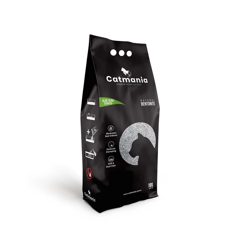 Наполнитель для кошачьего туалета Catmania бентонитовый алоэ вера + зеленые гранулы 10 л (8682162004090) 