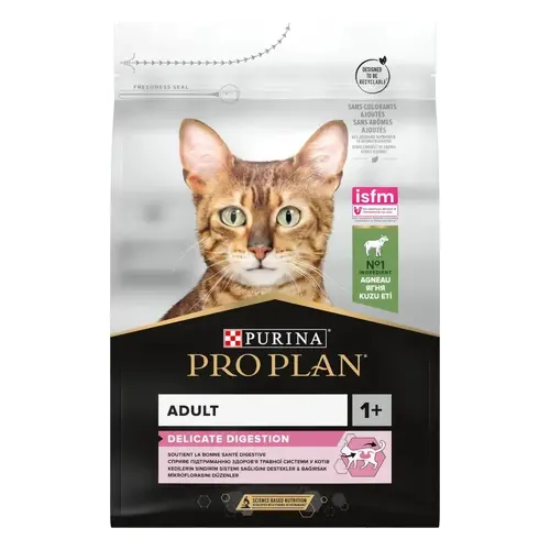 Purina Pro Plan Adult Delicate Digestion сухий корм для котів з чутливим травленням 3 кг - з ягням (7613035846708)