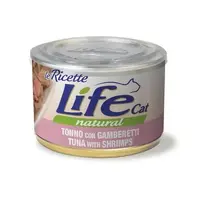 Lifecat Natural ВОЛОГИЙ КОРМ Супер-преміум коти (з тунцем та креветками) 85 г 