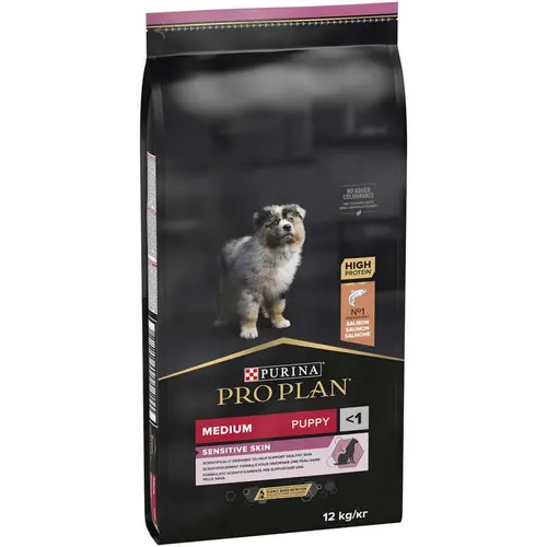 Purina Pro Plan Medium Puppy Sensitive Skin СУХИЙ КОРМ Супер-преміум цуценята середніх порід (з лососем) 12 кг