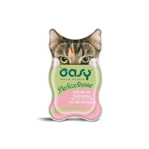 Oasy Cat вологий корм для котів 85 г - з лососем (8053017342283)