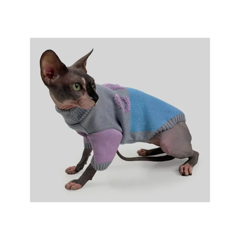 Dogs Bomba CAT светр для котів 2 - в'язаний, блакитно-сірий (2000000054100) 