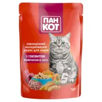 Пан Кот ВОЛОГИЙ КОРМ Економ коти (з яловичиною) 100 г 