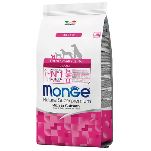 Monge EXTRA SMALL < 2 kg ADULT Rich in Chiken СУХИЙ КОРМ Premium собаки мініатюрних порід (з куркою) 800 г