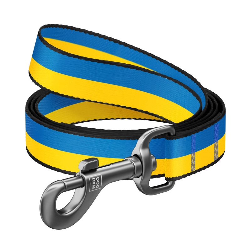 WAUDOG Nylon повідець для собак L-XXL - з QR паспортом, з малюнком Colors of freedom, нейлоновий (4823089354293) 