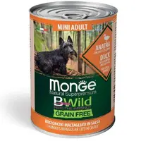 Monge Dog Wet Bwild Grain Free Mini Adult влажный корм для собак 400 г - с уткой, тыквой и цукини (8009470012638) 
