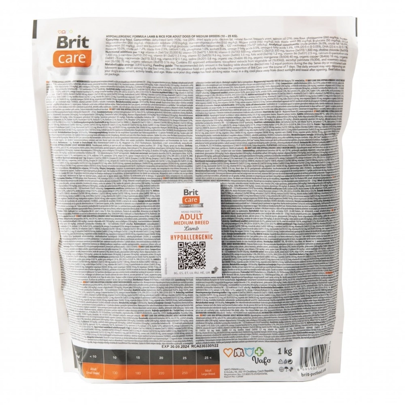 Brit Care Hypoallergenic Mono Protein ADULT Medium Breed Lamb сухий корм для собак середніх порід гіпоалергенний 1 кг - з ягням (8595602559039)  - фото 4