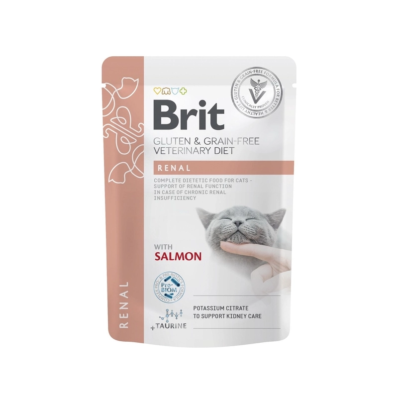 Brit VetDiet Gluten GF Renal ВОЛОГИЙ КОРМ Холістік коти (для підтримки нирок) 85 г 