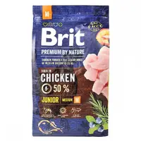 Brit Premium by Nature JUNIOR M сухой корм для щенков средних пород 3 кг - с курицей (8595602526321) 