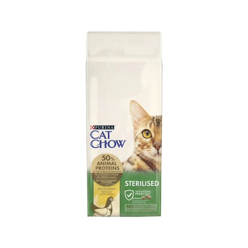 Cat Chow Sterilized сухий корм для стерилізованих котів 15 кг - з куркою (7613032233051) 