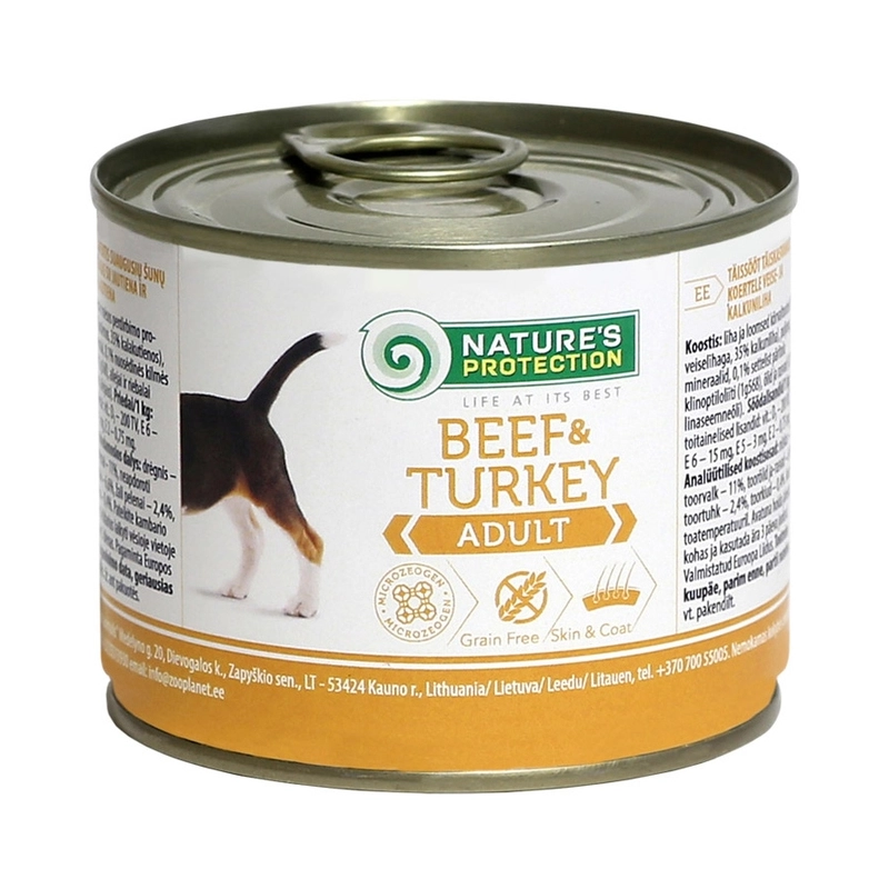 Nature's Protection ADULT Light Turkey & Lamb ВОЛОГИЙ КОРМ Супер-преміум собаки (з ягням, буряком та індичкою) 200 г 