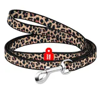 WAUDOG Nylon повідець для собак XS - з QR паспортом, з малюнком Леопард, нейлоновий (4823089378855) 