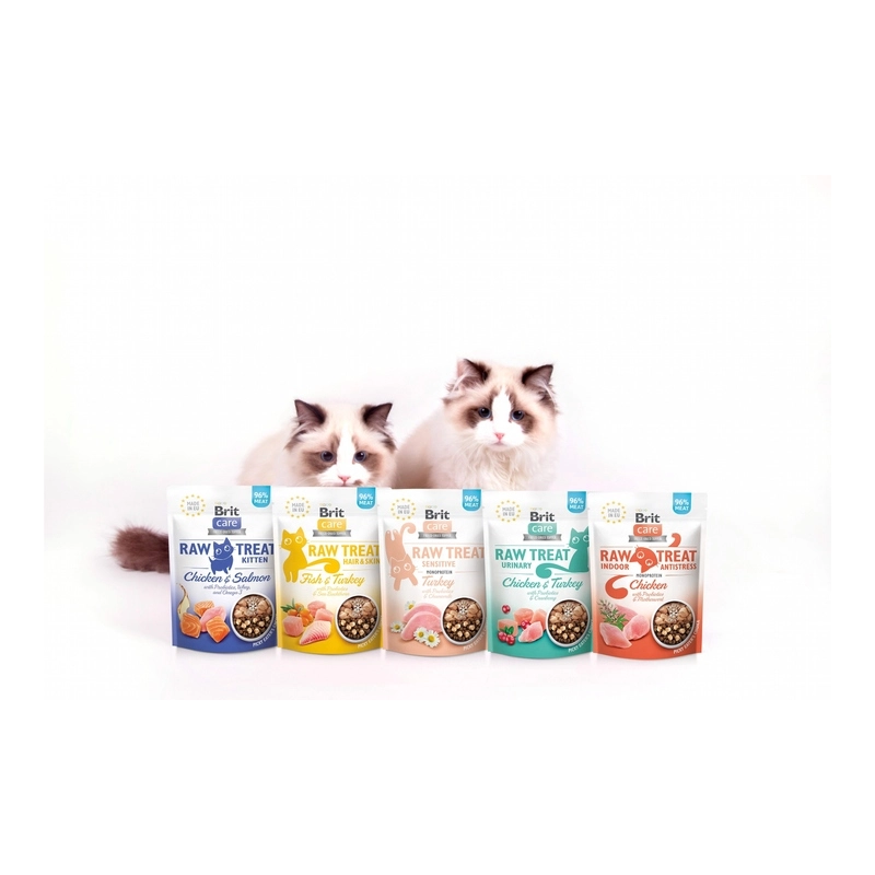 Brit Care Raw Treat Indoor Antistress ЛАСОЩІ Супер-преміум коти (з куркою) 40 г  - фото 3