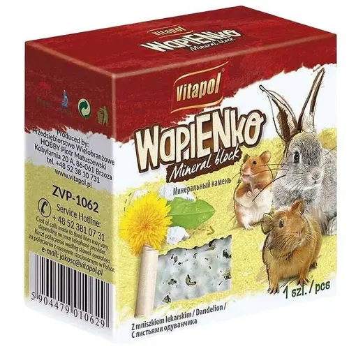 Мінеральний камінь для гризунів Vitapol Wapienko Натуральний 40 г (5904479010568)