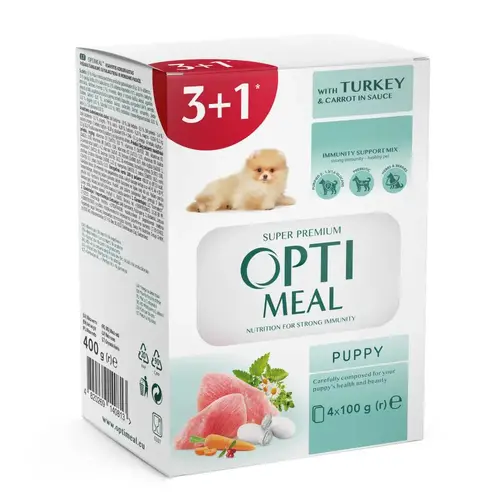 Optimeal Super Premium Puppy Turkey & Carrot ВОЛОГИЙ КОРМ Супер-преміум цуценята (з індичкою та морквою) 400 г