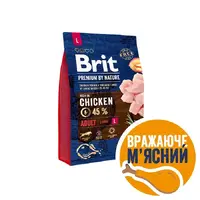Brit Premium by Nature ADULT L Chicken сухий корм для дорослих собак великих порід (25-45 кг) 3кг - з куркою 