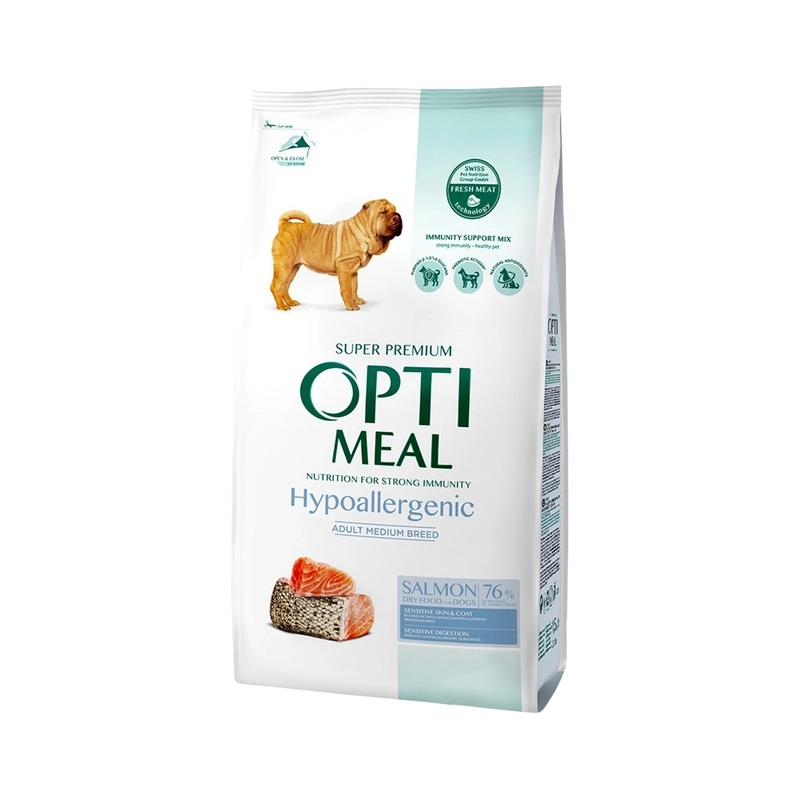Optimeal сухой корм для собак средних и крупных пород 4 кг - с лососем (4820215365932) 